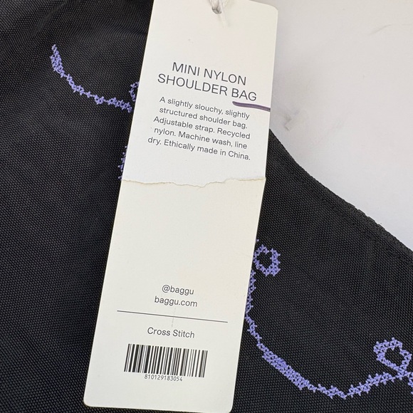 NWT BAGGU Cross Stitch Mini Nylon Shoulder Bag - Picture 6 of 13